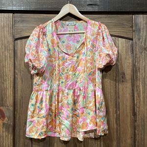 Floral Puff Sleeve Top